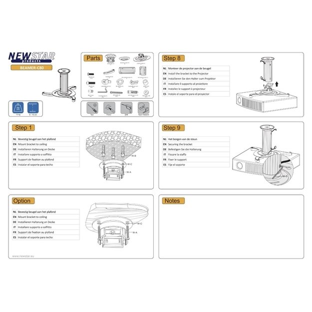 PROJECTOR ACC CEILING MOUNT/15KG BEAMER-C80 NEOMOUNTS