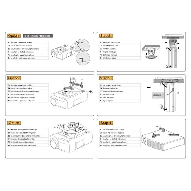 PROJECTOR ACC CEILING MOUNT/15KG BEAMER-C80 NEOMOUNTS