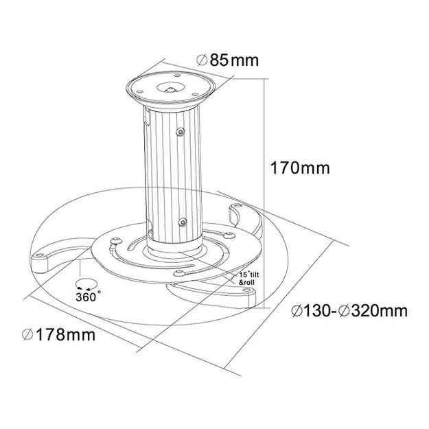 PROJECTOR ACC CEILING MOUNT/15KG BEAMER-C80 NEOMOUNTS