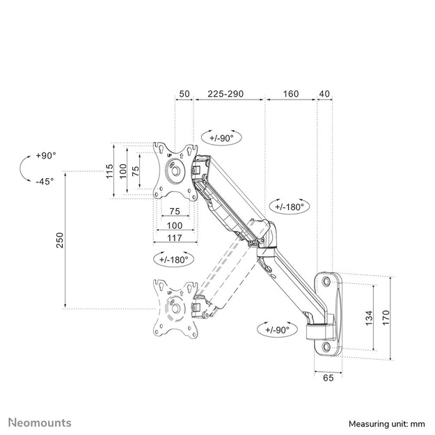 MONITOR ACC WALL MOUNT/17-32  WL70-450BL11 NEOMOUNTS