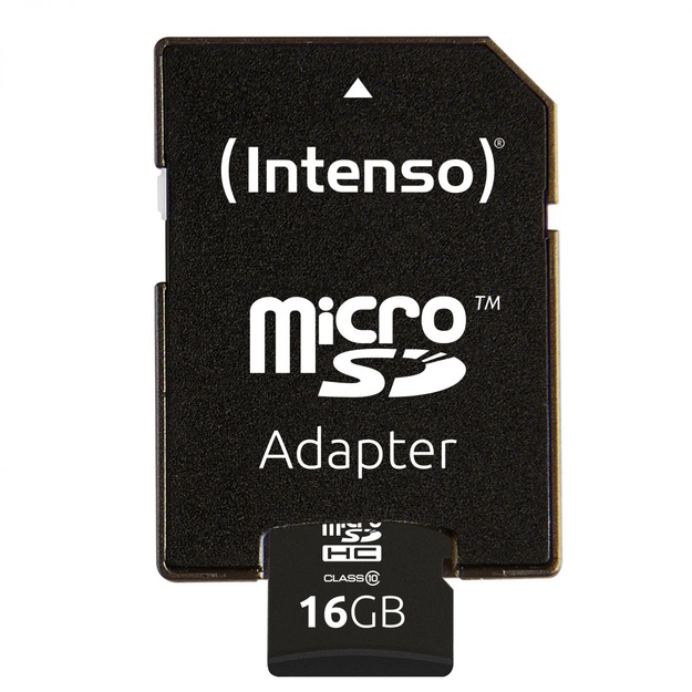 Atminties kortelė su adapteriu MEMORY MICRO SDHC 16GB C10/W/ADAPTER 3413470 INTENSO