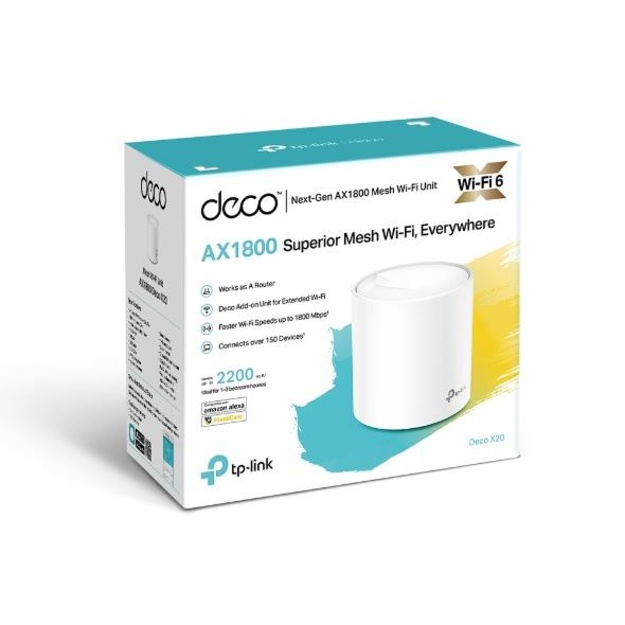 Namų bevielio Mesh tinklo sistema TP-LINK 1800Mbps DECOX20(1-PACK)