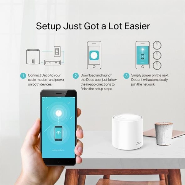 Namų bevielio Mesh tinklo sistema TP-LINK 1800Mbps DECOX20(1-PACK)