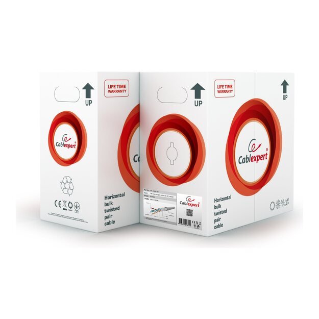 Instaliacinis tinklo kabelis GEMBIRD FPC-5004E-SO FTP solid cable, cat. 5e, 305m, gray 10