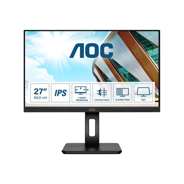 Monitorius AOC Q27P2Q 27inch QHD Monitor USB VGA DVI HDMI 15