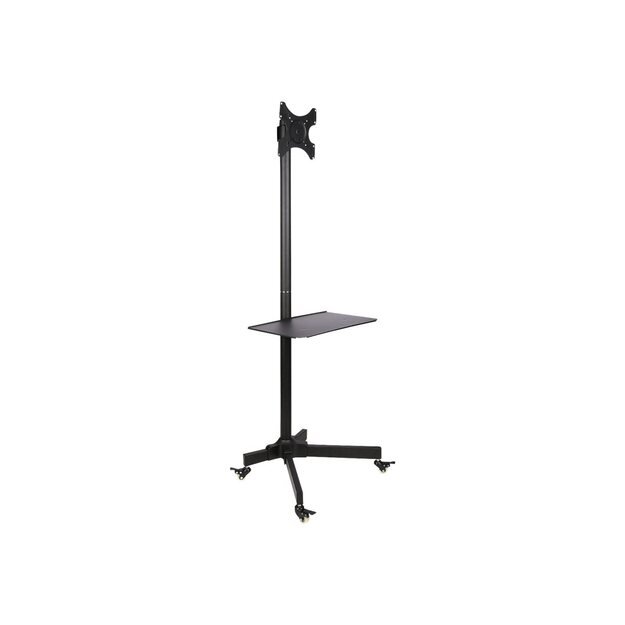 Televizoriaus stovas su ratukais TECHLY 100723 Techly Mobile stand for TV LCD/LED/Plasma 19-37 20kg VESA tilting with shelf