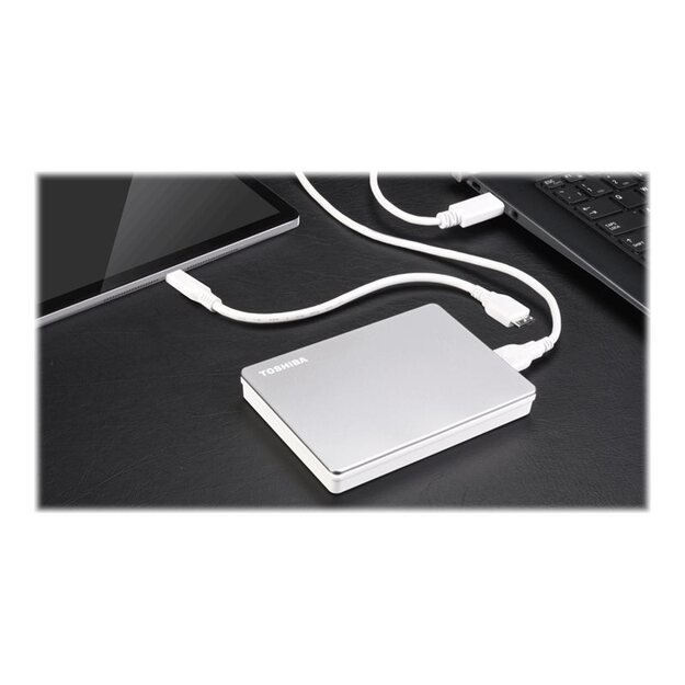 TOSHIBA Canvio Flex 4TB Silver 2.5inch External Hard Drive USB-C