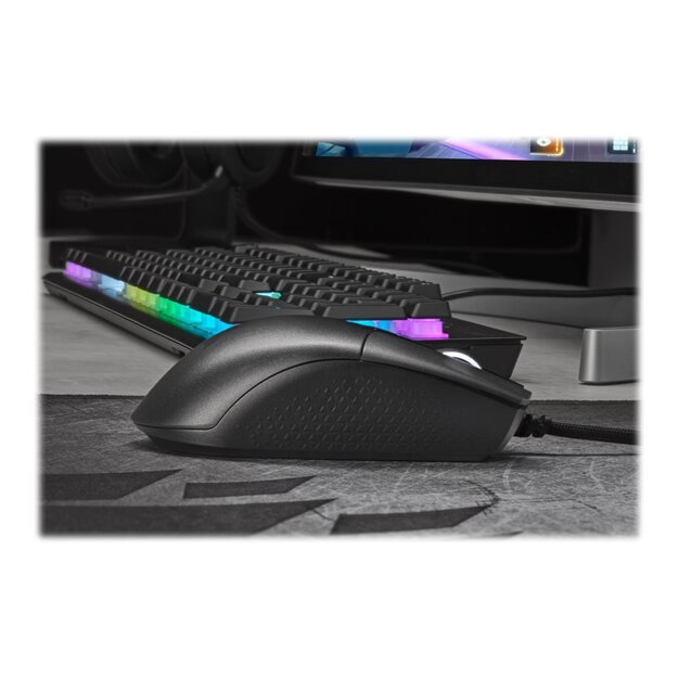 Kompiuterinė pelė laidinė CORSAIR KATAR PRO XT Gaming Mouse Wired Black Backlit RGB LED 18000 DPI Optical