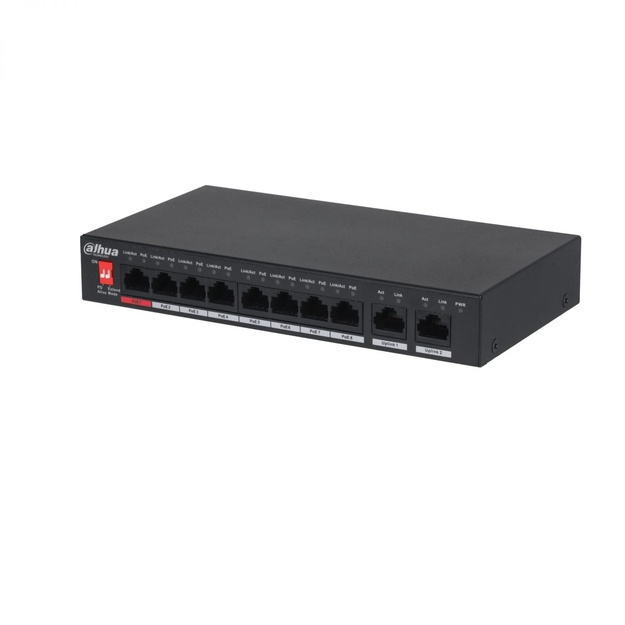 Komutatorius |DAHUA|PFS3010-8ET-96-V2|Desktop/pedestal|PoE ports 8|96 Watts|DH-PFS3010-8ET-96-V2