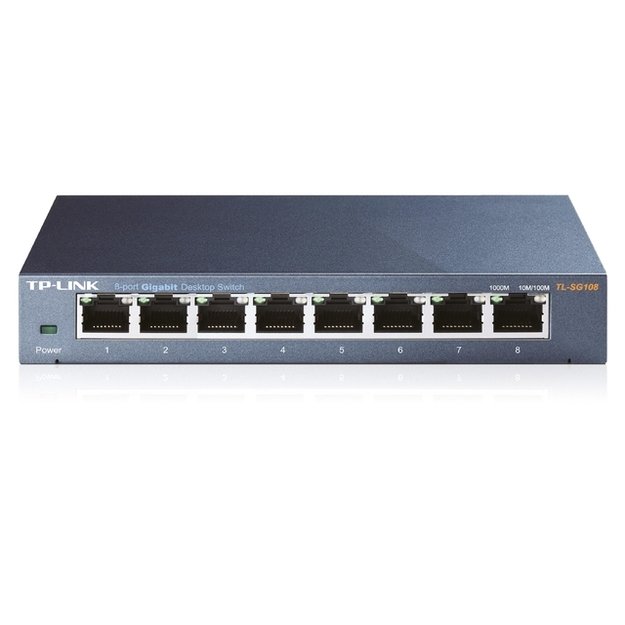 Komutatorius TP-LINK 8-port Metal Gigabit 5 10/100/1000M RJ45 GMP Snooping QoS Plug and Play metal case