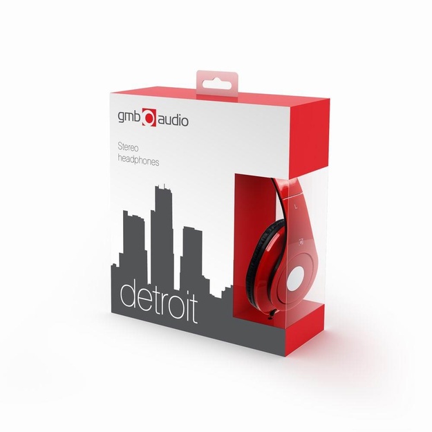 Ausinės HEADSET DETROIT RED/MHS-DTW-R GEMBIRD