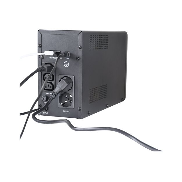 Nepertraukiamo maitinimo šaltinis UPS ENERGENIE EG-UPS-035 UPS with USB and LCD 2000VA 2x Schuko + 3x IEC socket black