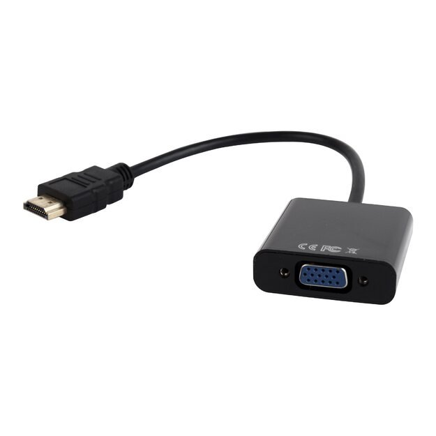 GEMBIRD A-HDMI-VGA-03 Gembird adapter HDMI-A(M) ->VGA (F) + audio, on cable, black