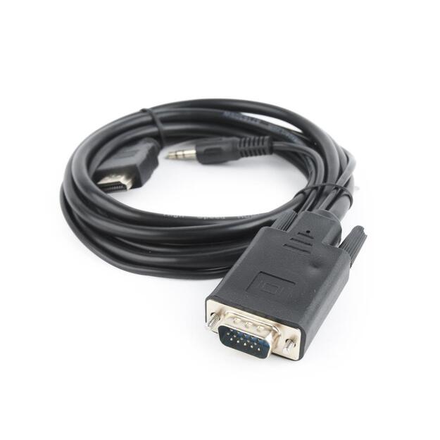 Vaizdo kabelis HDMI-VGA +3.5MM/3M A-HDMI-VGA-03-10 GEMBIRD