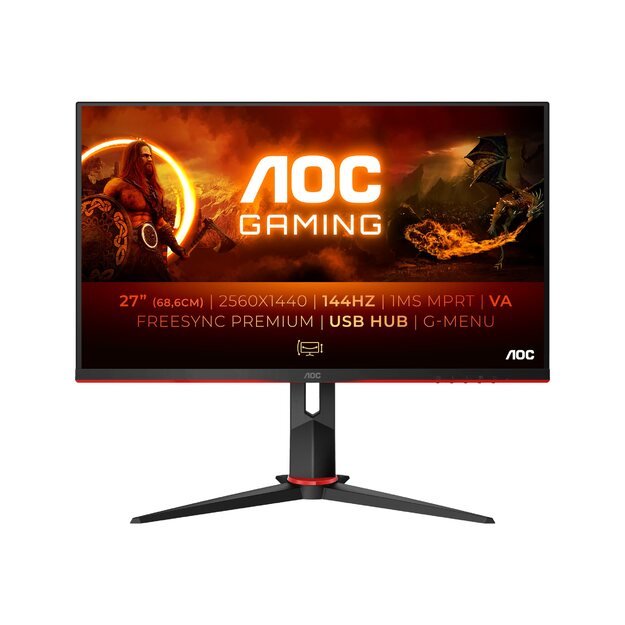 Monitorius AOC Q27G2U/BK 27inch 144Hz FreeSync VA Panel