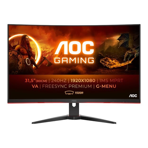 Monitorius AOC C32G2ZE/BK 31.5inch LCD MONITOR HDMI DisplayPort