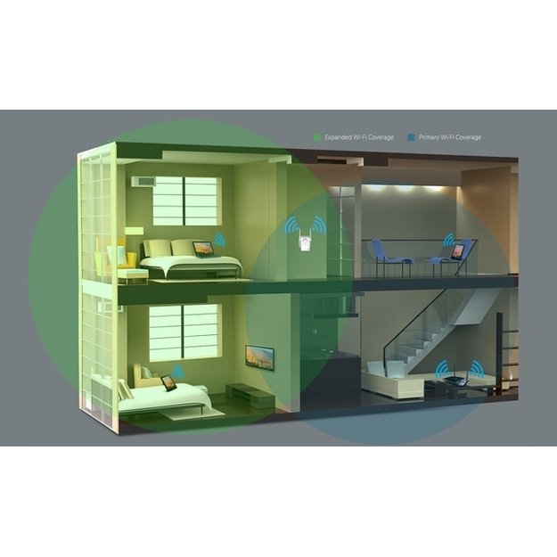 Belaidžio ryšio stiprintuvas TP-LINK 300Mbps Wi-FI Plugged Range Pass Through Atheros 2T2R 2.4GHz