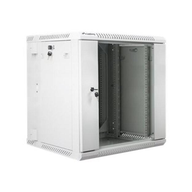 Komutacinė spinta pakabinama LANBERG WF02-6612-10S double section rack 19 flat pack 12U/600x600mm grey 24