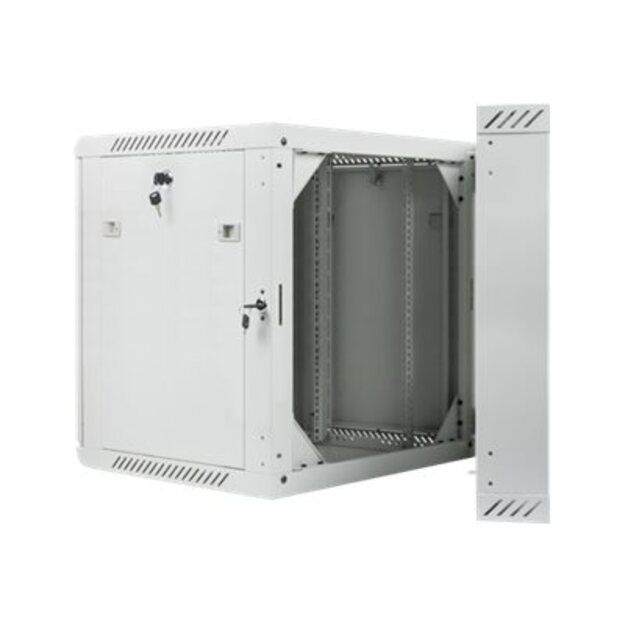 Komutacinė spinta pakabinama LANBERG WF02-6612-10S double section rack 19 flat pack 12U/600x600mm grey 22