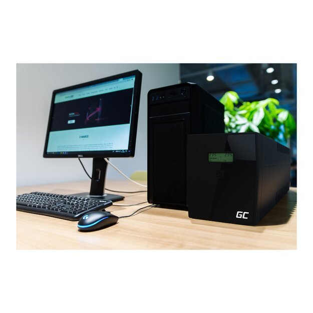 GREENCELL UPS09 UPS Green Cell Microsine z LCD 2000VA