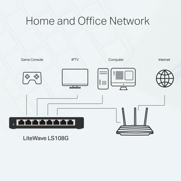 Komutatorius TP-LINK LS108G 8x10Base-T 100Base-TX 1000Base-T