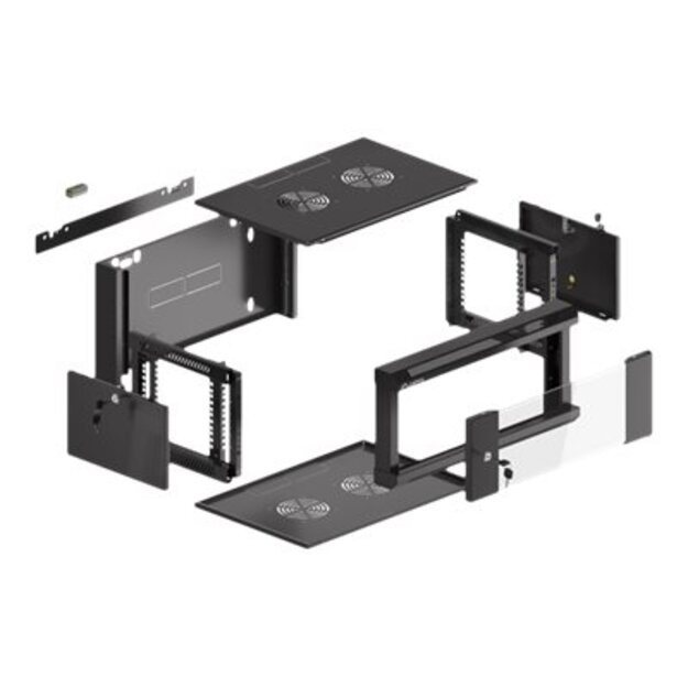 LANBERG 19inch wall-mounted rack 4U/570x450 demounted fast assembling flat pack black
