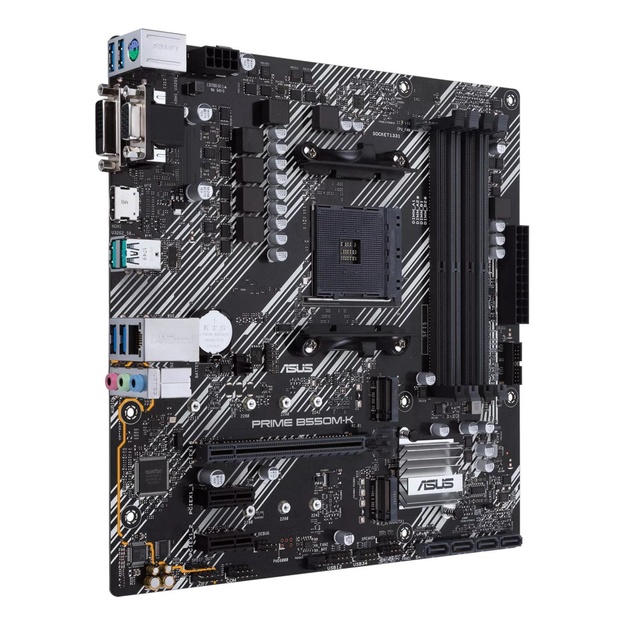 Pagrindinė plokštė|ASUS|AMD B550|SAM4|MicroATX|2xPCI-Express 3.0 1x|2xM.2|1xPCI-Express 4.0 16x|Memory DDR4|Memory slots 4|1x15pin D-sub|1xDVI|1xHDMI|6xUSB 3.2|1xPS/2|1xRJ45|3xAudio port|PRIMEB550M-K