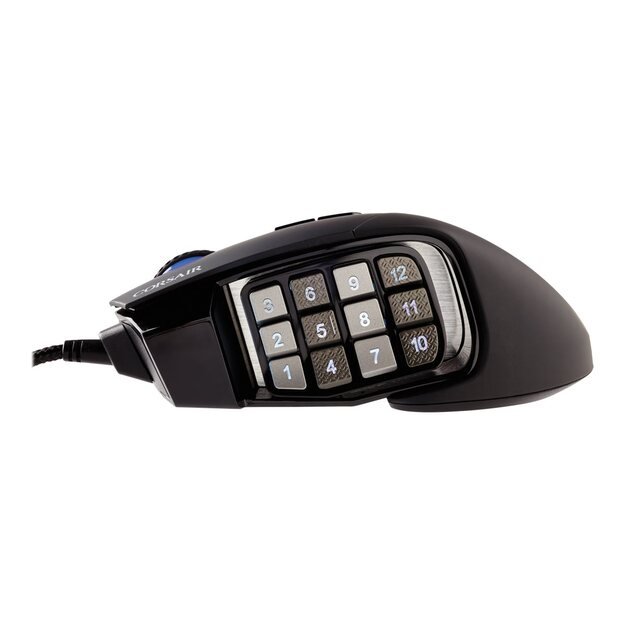 CORSAIR SCIMITAR RGB ELITE MOBA/MMO Gaming Mouse Black Backlit RGB LED 18000 DPI Optical (EU)