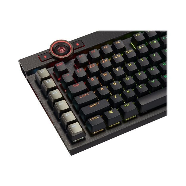 Klaviatūra laidinė CORSAIR K100 RGB Optical Mechanical Gaming Backlit RGB LED CORSAIR OPX RAPIDFIRE Black PBT Keycaps 50