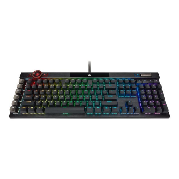 Klaviatūra laidinė CORSAIR K100 RGB Optical Mechanical Gaming Backlit RGB LED CORSAIR OPX RAPIDFIRE Black PBT Keycaps 43