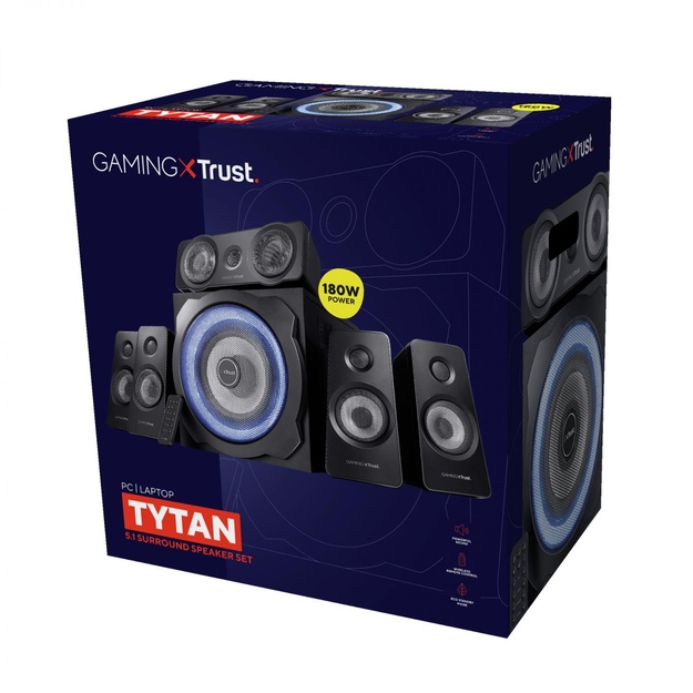 Speaker|TRUST|P.M.P.O. 180 Watts|3xStereo jack 3.5mm|Black|21738