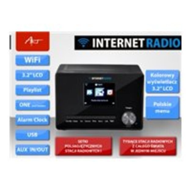 Radijo imtuvas ART RADA X100 ART INTERNET WIFI RADIO X100 LCD colour 3,2 black