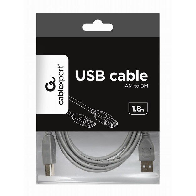 CABLE USB2 AM-BM 1.8M/GRAY CCP-USB2-AMBM-6G GEMBIRD