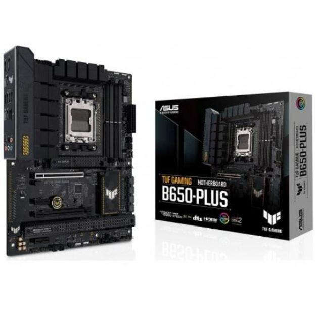 Pagrindinė plokštė|ASUS|AMD B650|SAM5|MicroATX|Memory DDR5|Memory slots 4|1xPCI-Express 4.0 1x|2xPCI-Express 4.0 16x|2xM.2|1xHDMI|1xDisplayPort|4xUSB 2.0|3xUSB 3.2|1xUSB-C|1xRJ45|5xAudio port|TUFGAMINGB650M-PLUS