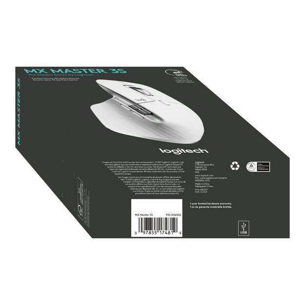 Kompiuterinė pelė belaidė Logitech MX Master 3S Performance - Pale Grey 40