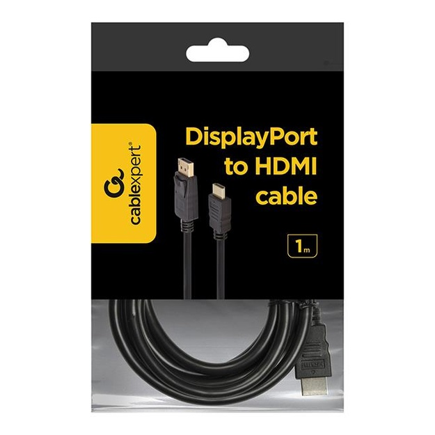 Vaizdo kabelis - adapteris DISPLAY PORT TO HDMI 1M/CC-DP-HDMI-1M GEMBIRD