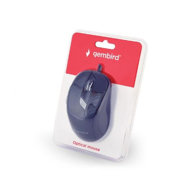 Kompiuterinė pelė laidinė MOUSE USB OPTICAL/BLACK MUS-4B-02 GEMBIRD