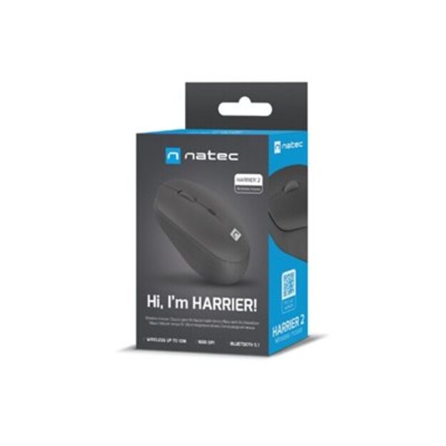 Kompiuterinė pelė belaidė NATEC Wireless Harrier 2 1600DPI Bluetooth 5.1 black