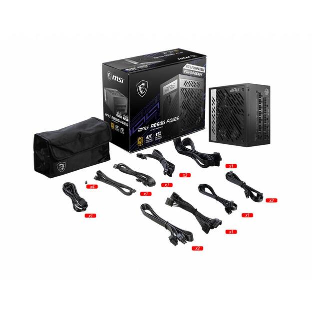 Maitinimo šaltinis kompiuteriui Power Supply|MSI|850 Watts|Efficiency 80 PLUS GOLD|PFC Active|MPGA850GPCIE5 16