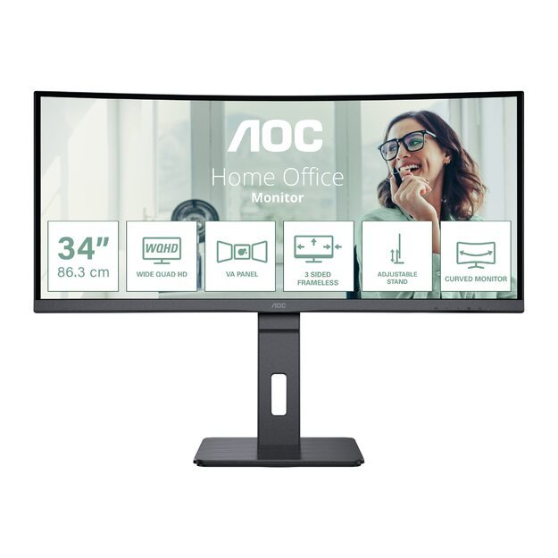 Monitorius AOC CU34P3CV 34inch VA 3440x1440 21:9 4ms HDMI DP USB Black