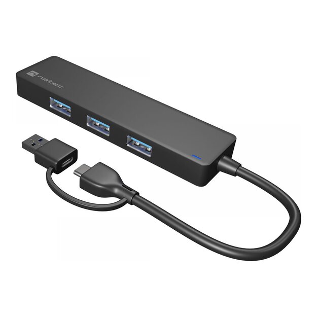 NATEC USB-C 3.0 Hub Mayfly 4-port + adapter USB-A