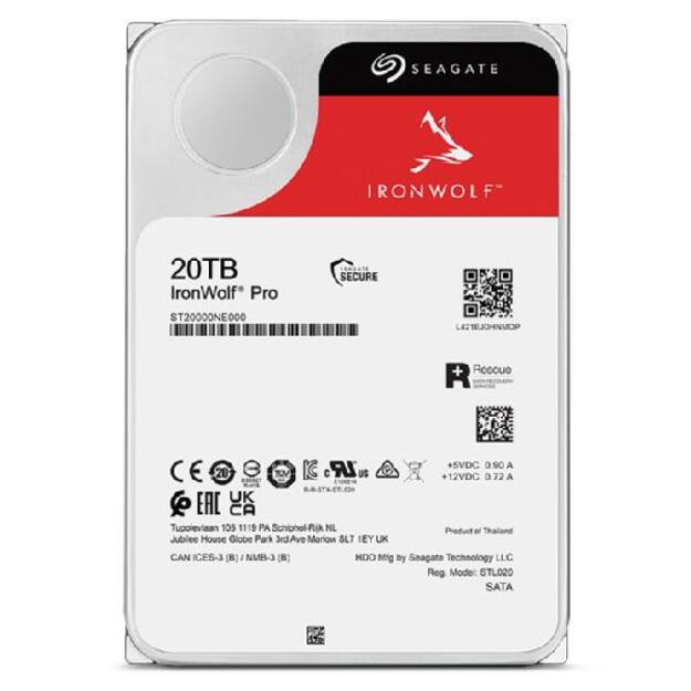 HDD|SEAGATE|IronWolf Pro|20TB|SATA|256 MB|7200 rpm|3,5 |ST20000NT001