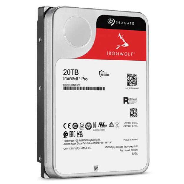 HDD|SEAGATE|IronWolf Pro|20TB|SATA|256 MB|7200 rpm|3,5 |ST20000NT001