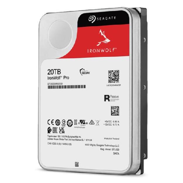 HDD|SEAGATE|IronWolf Pro|20TB|SATA|256 MB|7200 rpm|3,5 |ST20000NT001