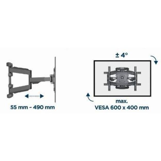 GEMBIRD Full-motion Corner TV Wall Mount 32-75inch