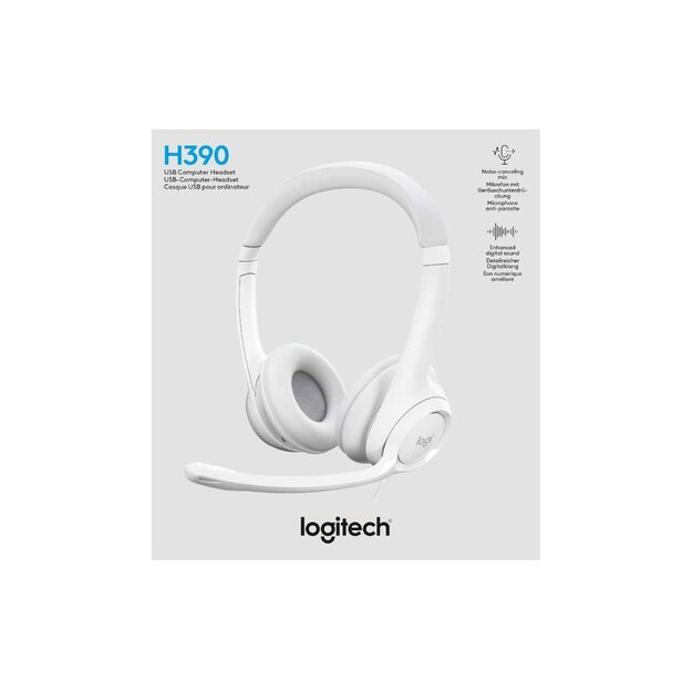 LOGITECH H390 USB Computer Headset - OFF-WHITE - EMEA-914