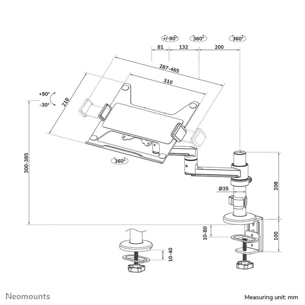 NB ACC DESK STAND 11.6-17.3 /DS20-425BL1 NEOMOUNTS