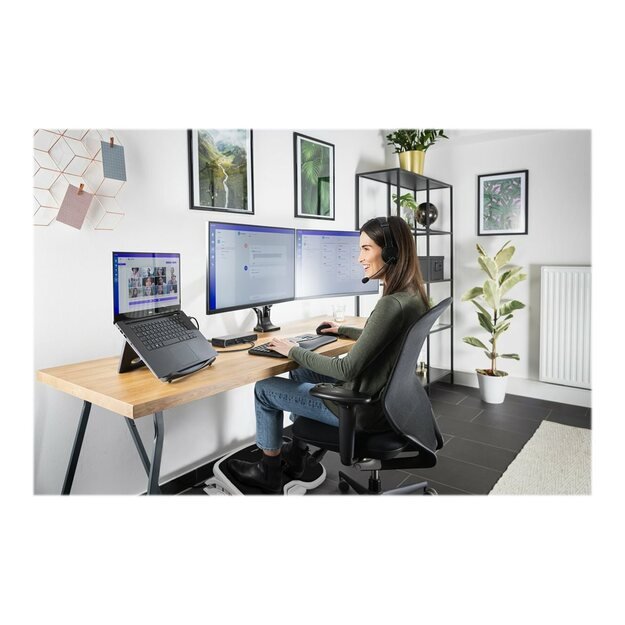 KENSINGTON One-Touch Height Adjustable Dual Monitor Arm - Black