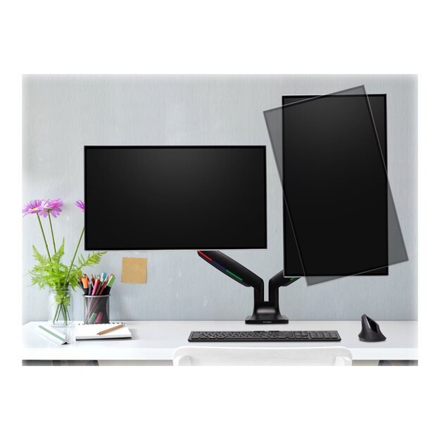 KENSINGTON One-Touch Height Adjustable Dual Monitor Arm - Black 14