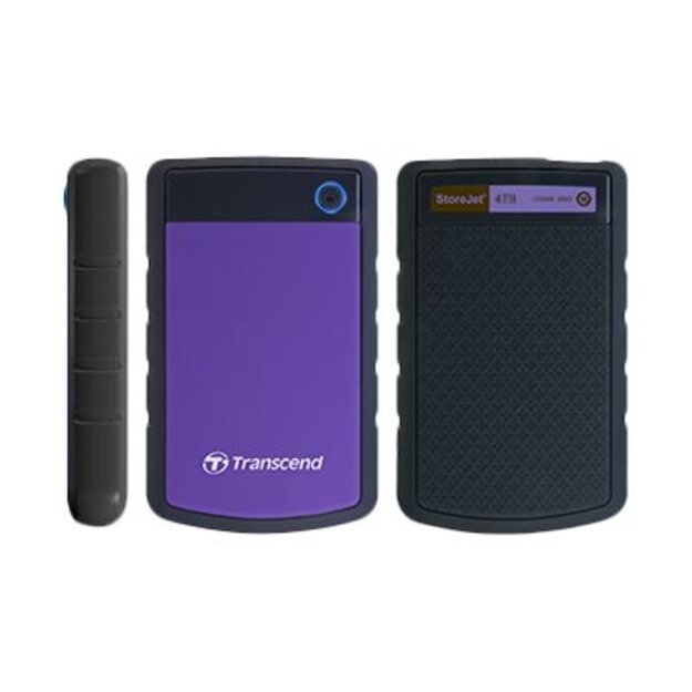 TRANSCEND 4TB StoreJet 25H3 USB 3.0 2.5 Rubber Case Anti-Shock Purple